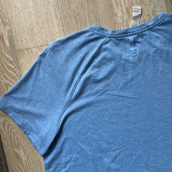 lululemon License to Train Classic Fit T-Shirt Heathered Blue Sz10 - Picture 7 of 10